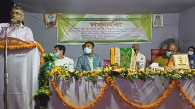 মুক্তিযোদ্ধা বিষয়ক মন্ত্রণালয়ের সচিব তপন কান্তি ঘোষকে সংবর্ধনা